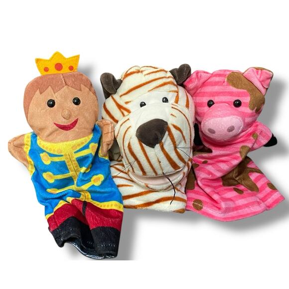 Lot 3 Kids Hand Puppets Plush Stuffed Animals Pretend Play Drama Learning Set - Picture 3 of 12